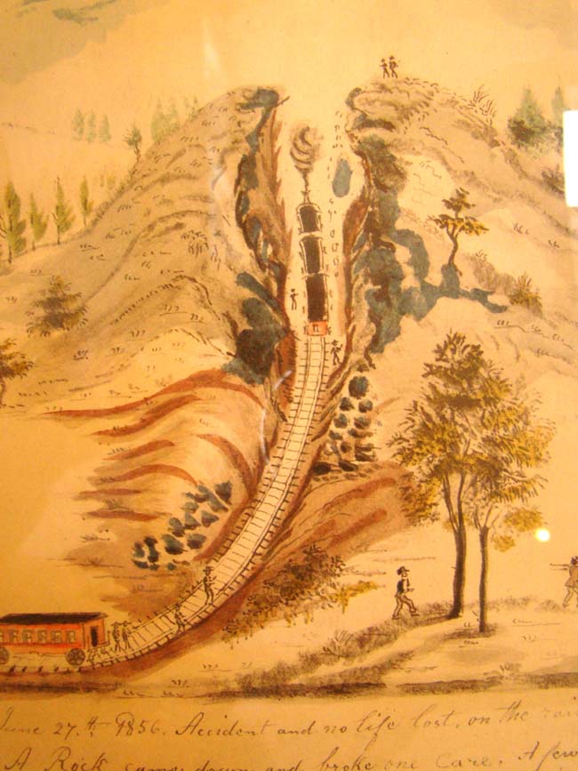 A charming 19th century folk art watercolor and ink drawing dated June 27, 1856